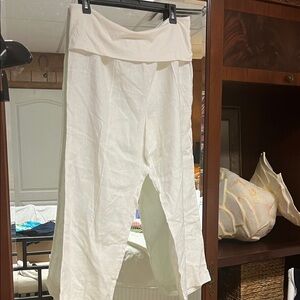 NWOT Ellen Tracy Wide-Leg linen Pants with soft knit waist